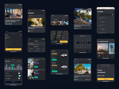 Figma iOS UI kit - Booking widgets app booking design figma ios kit rent system ui