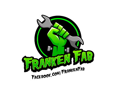 Franken Fab Branding atlanta branding fabrication fist frankenstein identity illustration logo wrench