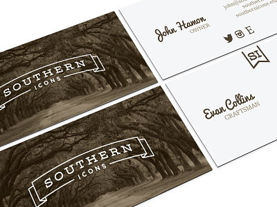 Southern Icons - Business Cards atlanta business cards carpentry design farmhouse georgia rustic south southern trees vintage woodworking