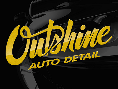 Outshine Auto Detail Branding automotive branding car lettering logo shine typography