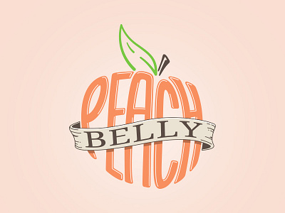 Peach Belly Brand Design belly branding fruit illustration lettering logo peach typography vector