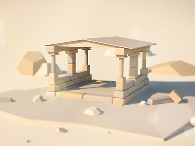 Ancient Ruins 3d cinema4d illustration isometric lowpoly photoshop