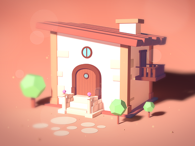 Tiny Medieval House 3d cinema4d illustration isometric lowpoly photoshop