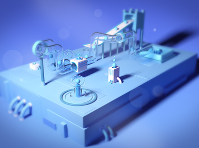 Ball Assembly Line 3d amazing cinema4d illustration isometric lowpoly photoshop