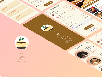 Coffee O'clock app design typography ui ux