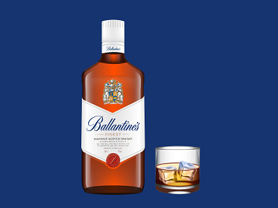 Ballantines Illustration bottle illustration vector whisky