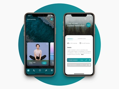 Meditation App app design illustration ios mobile typography ui ux