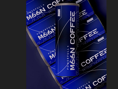 M66N COFFEE 3d blue branding coffee brand design future graphic design illustration logo moon package packaging typography universe vector
