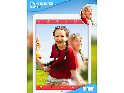 Photo blure editor app screenshot ui