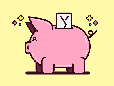 Email Piggy animal animation cute design email pig retention vector