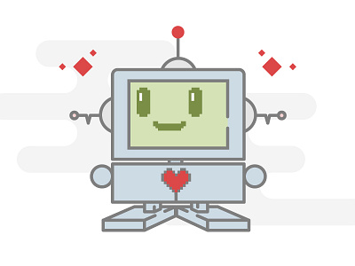 Robo-Buddy cute funny icon illustration pixel robot