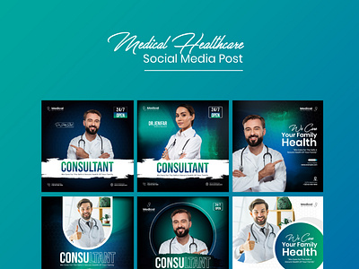 Medical Healthcare Social Media Post Template Or Instagram Post