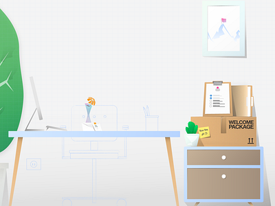 New Hire Desk. app blue design desk hire illustration peak ui vector