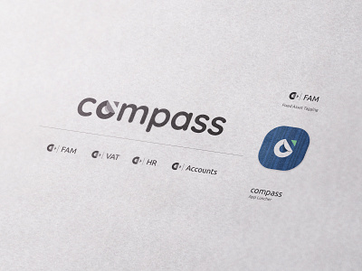Compass ERP app design illustration logo type