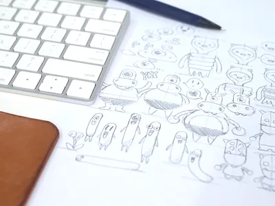 Lifecycle alien character illustration portfolio sketch space ui ux web design