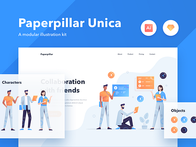 Paperpillar Unica Modular Illustration Kit Vol. 1