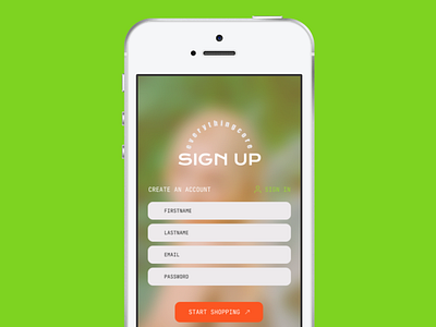 Sign Up Form for mobile devices (Online store) 001 dailyui mobiledesign registrationpage signup ui webdesign