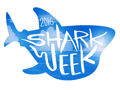 Shark Week blue clouds illustration shark texture type