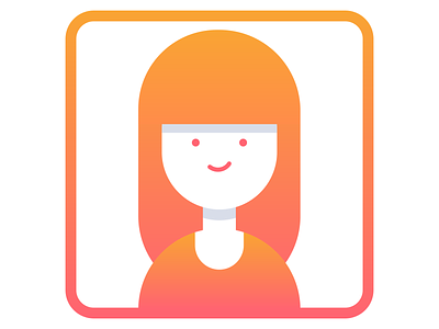 Gradient Character Profile character characterdesign girl gradient icon illustration illustrator orange peach profile red vector