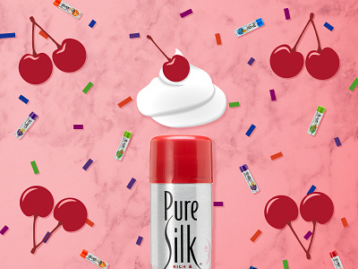 Pure Silk Sundae: Social Post Concept cherries cherry cream fun icecream illustration instagram shaving social sundae