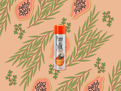 Papaya Pure Silk: Social Post Concept fresh illustration instagram papaya shaving shaving cream social
