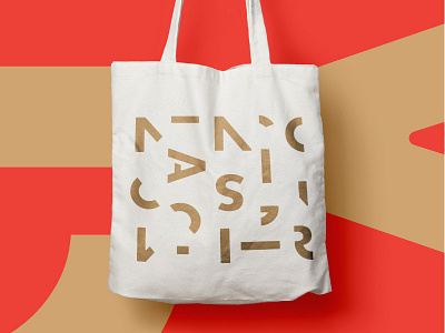 Origin Malts Tote abstract brand branding brewery brewing columbus gold letterforms letters malt malting malts ohio origin pattern red swag tote totebag