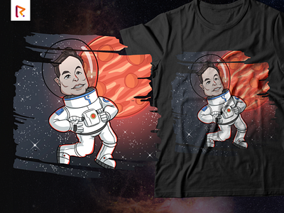 Elon Musk floating near Mars T-Shirt adobe photoshop cartoon character csp design graphic design illustration mascot