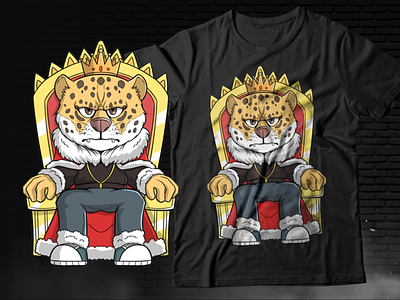 Leopard King on His Throne adobe photoshop cartoon cartoon character character design graphic design illustration illustrator mascot merchandise tshirt