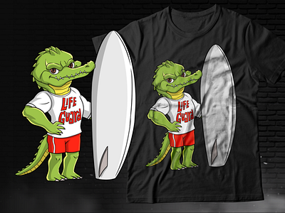 Crocodile as a Life Guard adobe photoshop art cartoon character design graphic design illustration illustrator mascot tshirt