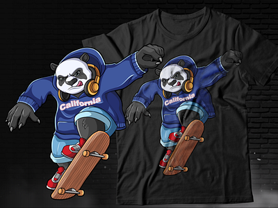 Panda Skating 2d adobe illustrator adobe photoshop art cartoon character design graphic design illustration illustrator mascot merchandise tshirt