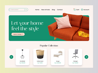 Website design: Furniture online store figma graphic design ui website