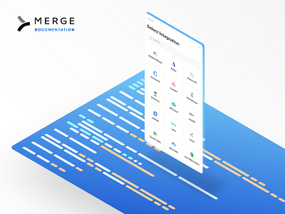 Merge Documentation Hero Image 3d brand design hero image illustration isometric saas startup visual design