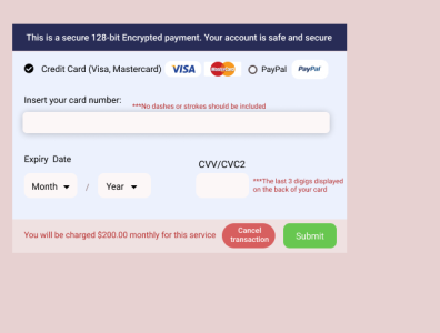 credit card form daily UI challenge day 2 daily ui