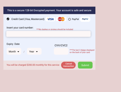 credit card form daily UI challenge day 2