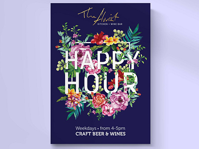 The Florist Happy Hour poster design