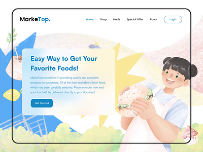 MARKETOP - Grocery adobeillustrator aftereffect animation branding cute food graphic design grocery illustration mobile motion graphics people ui