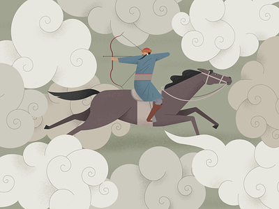 Mongol archer archer asia horse illustrator mongolia mongolian procreate