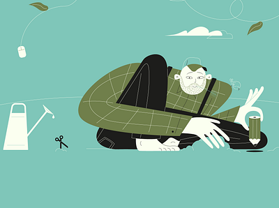 Behance cover detail farm flat illustration illustration