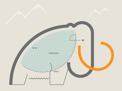 Ex-fauna Project animal fauna geometric mammoth vector