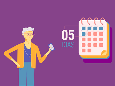 Grandmother- Styleframe calendar character design flat illustration grandmother motion design motiongraphics styleframe vector art