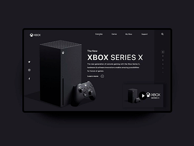 Xbox UI design landing page ui ux web design website