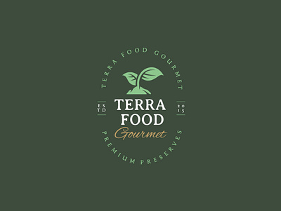 Terra Food Gourmet branding canned design food leaf logo natural organic preserves vegtables