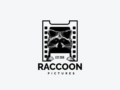 Raccoon Pictures cinema drawing film logo movies producers production raccoon