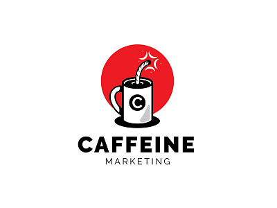 Caffeine Marketing Logo caffeine coffee logo marketing wakeup