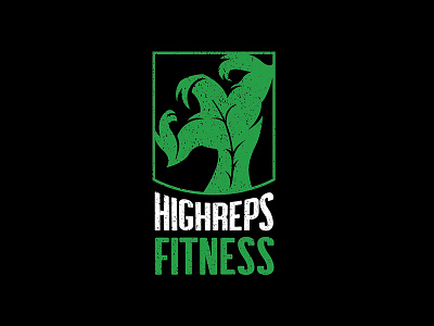 High Reps Logo cbd fitness gym logo marihuana strong