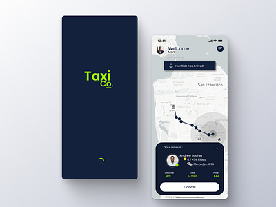 TaxiCo: Transport App app branding design ui ux