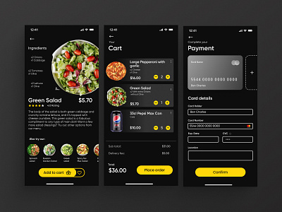 Mobile App: Food App UI Design design ui