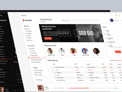 Web App: Redesigned 'Winamp' music app