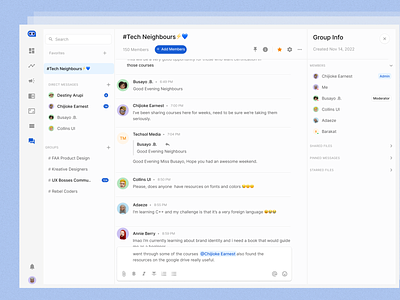 Dashboard Messaging UI: Light Mode