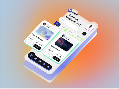 TOKEN 3d app design skewing token ui